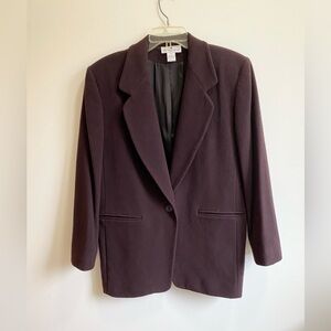 Saks Fifth Avenue Dark Brown Wool/Cashmere Blazer Size 10